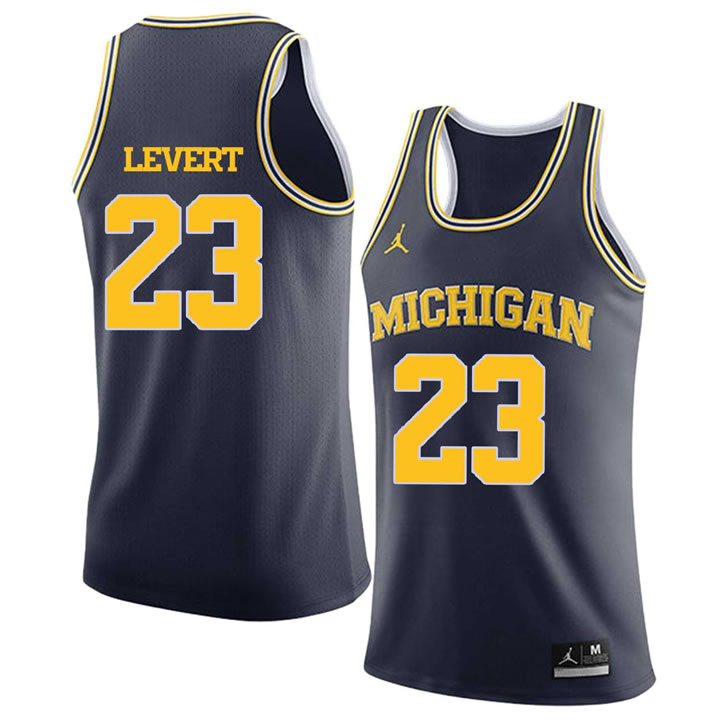 University of Michigan #23 Caris Levert Navy College Basketball Jersey